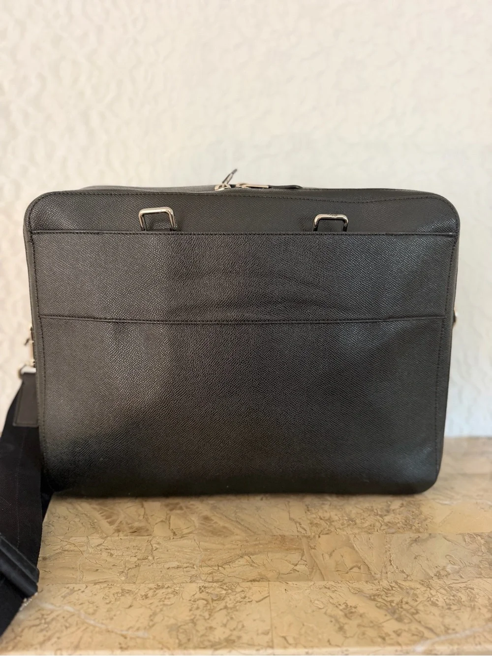 COACH Leather Briefcase Black F79973 Men's Black Leather Briefcase Travel Bag